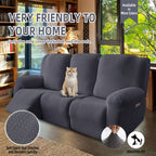 3-Seater Recliner Cover - Plush High Stretch Wear-Resistant Machine Washable Easy Clean Sofa Protector for Living Room and Bedroom