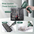 3-in-1 Wireless Handheld Vacuum Cleaner – High-Power Cordless Suction, Air Extraction & Blowing, 5KPa, Pet Hair & Dust, Extended Battery, Car & Home Cleaning, Green Gray Black