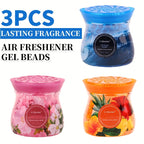 Odor Eliminator Gel Beads Air Freshener 3-Pack 14 oz Each – Essential Oil Formula, Mango Maitai, Cherry Blossom & Ocean Surf Scents for Bathroom, Car, RV & Pet Areas