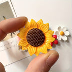 Fridge Magnets with Photo Message Holders Set of 5 – Flower & Bee Multicolor Oval Refrigerator Magnets for Home, Office & Holiday Gifts, Cute Decorative Photo Display Magnets