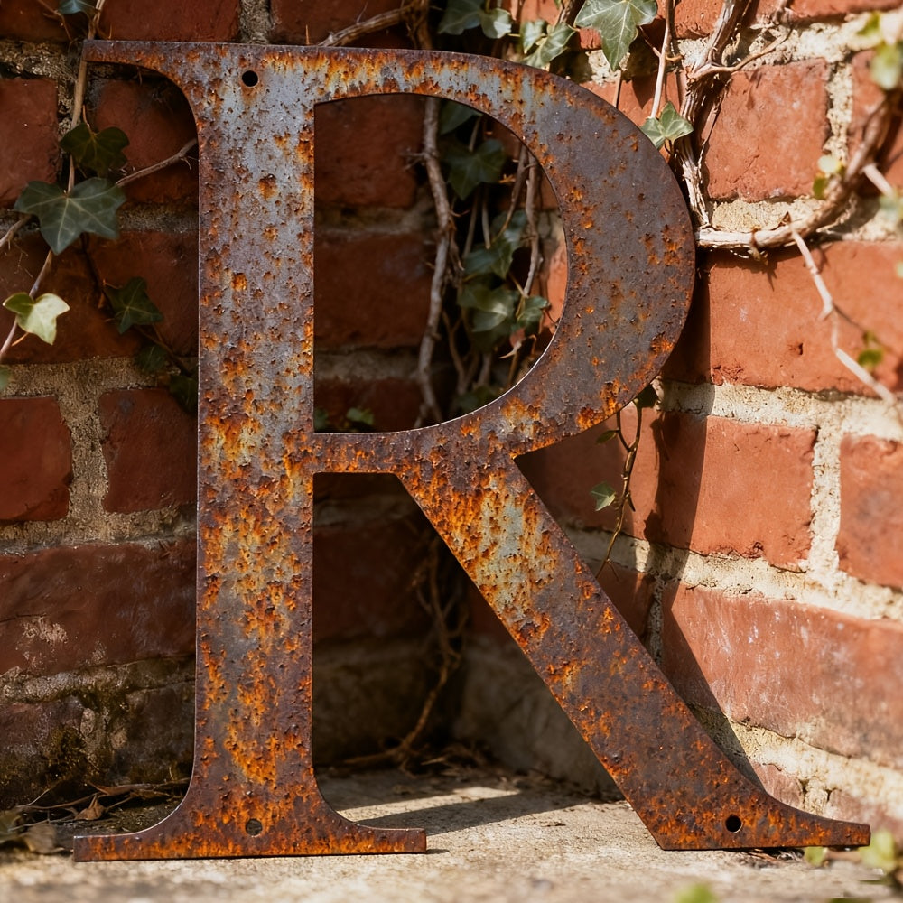 Rustic Metal Letter Wall Decor 12-Inch Tall Slim Iron Alphabet A-Z, Vintage Industrial Wall Art Sign for Home Kitchen Bar Shop, Personalized Name Monogram Holiday Gift for Christmas Thanksgiving – 26 Letters