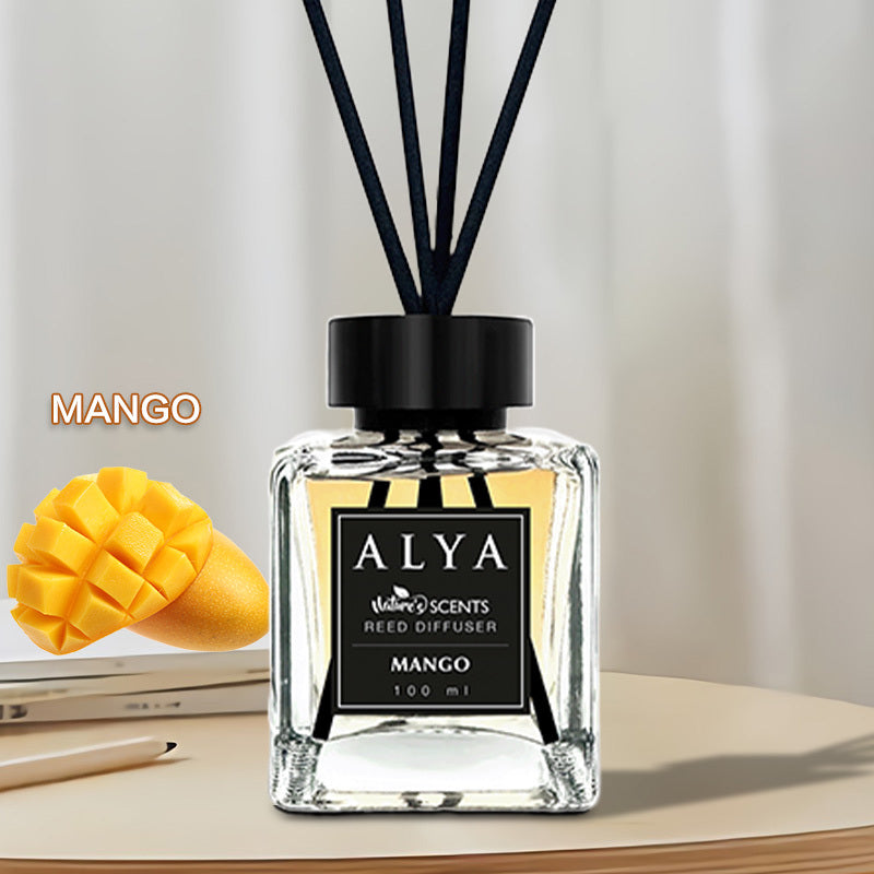 Reed Diffuser Set 3.3oz – Long-Lasting Essential Oil Home Fragrance with 4 Incense Sticks, Glass Bottle Scent Diffuser for Bathroom, Bedroom & Living Room Decor