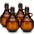 Amber Glass Growlers for Beer, Set of 4 – 34oz, Home Brewing, Fermentation & Storage for Soda, Cider & Wine, PVC-Free