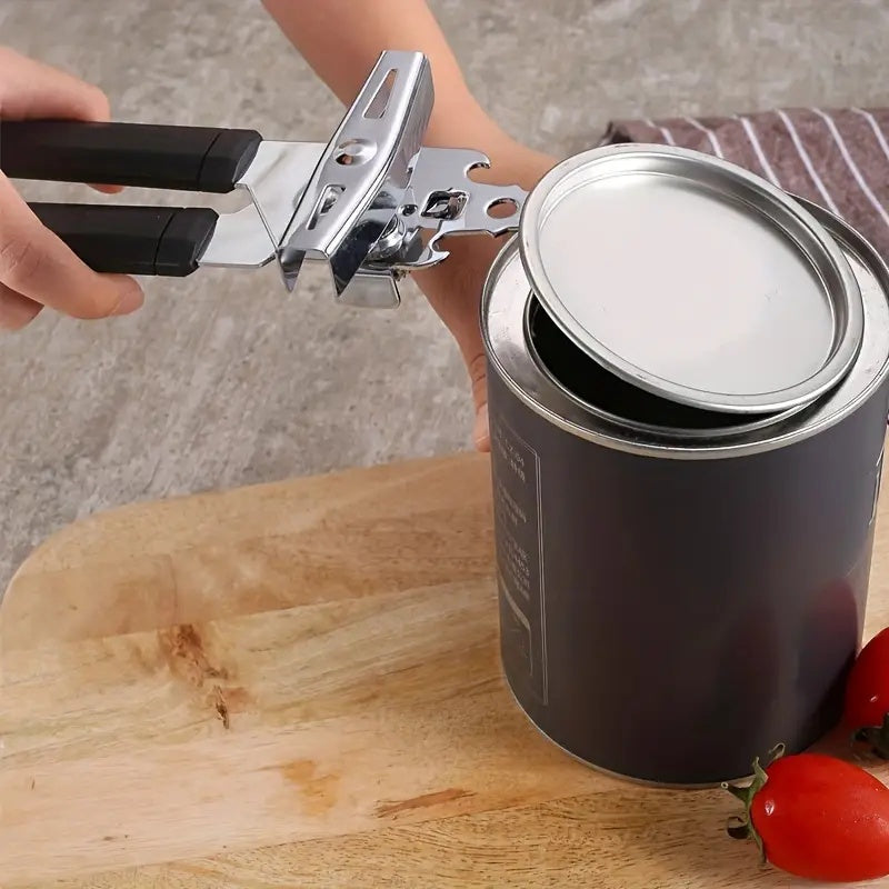 3-in-1 Stainless Steel Can Opener 2-Pack – Ergonomic Handle, Smooth Edge, Bottle Opener, Heavy-Duty Kitchen Tool for Home Cooks & Chefs
