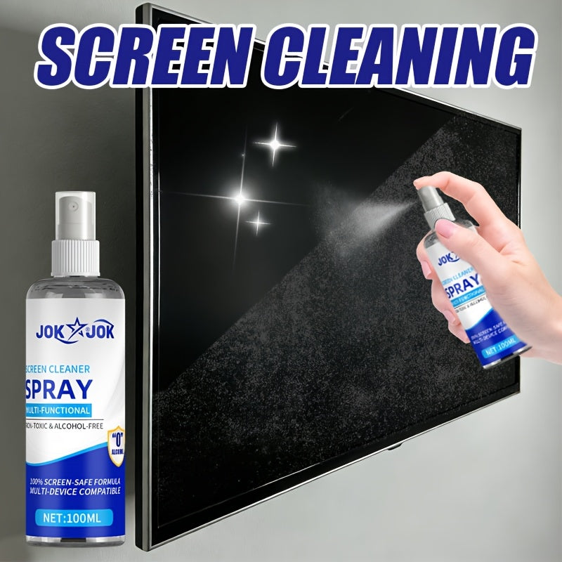 Screen Cleaner Spray Kit – Phone & Computer Screen Polishing Spray with Towel & Dust-Free Cloth for TV, Keyboard, Glasses & Camera