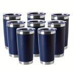 20oz Insulated Travel Coffee Tumbler 8-Pack – Stainless Steel Mug with Lid & Straw | Animal Print | Hot & Cold Drinks | Outdoor, Holiday & Valentine’s Gift
