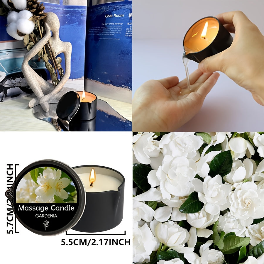 2-in-1 Soy Wax Massage Oil Candle Essential Oil Scented Warm Moisturizing Body Lotion Luxury Spa Candle Gift Set for Women Nail Salon Pedicure Wedding Christmas Valentine 1pc 2pc 6pc 17 Scents