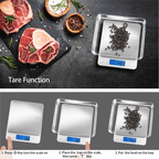 Digital Kitchen Scale 3000g 0.1g Accuracy - Pocket Food Scale with 6 Measurement Modes LCD Display and Tare Function - Compact Nutrition Scale for Cooking Baking Coffee and Meal Prep
