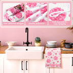 8-Piece Kitchen Towels and Dishcloths Set with Oven Mitts and Pot Holders - Absorbent Heat Resistant Kitchen Linen Set for Baking Cooking and Chef Use - Practical Kitchen Gift Set
