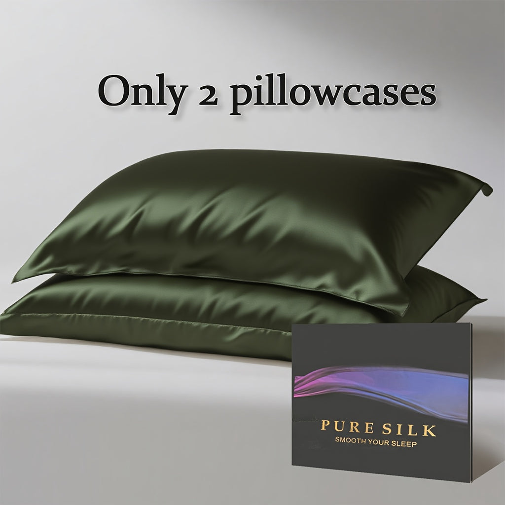 100% Mulberry Silk Pillowcase – Premium Silk Pillow Cover for Hair & Skin Care, Soft Smooth Cooling Breathable with Hidden Zipper, Luxury Sleep Bedding Standard Queen King Size
