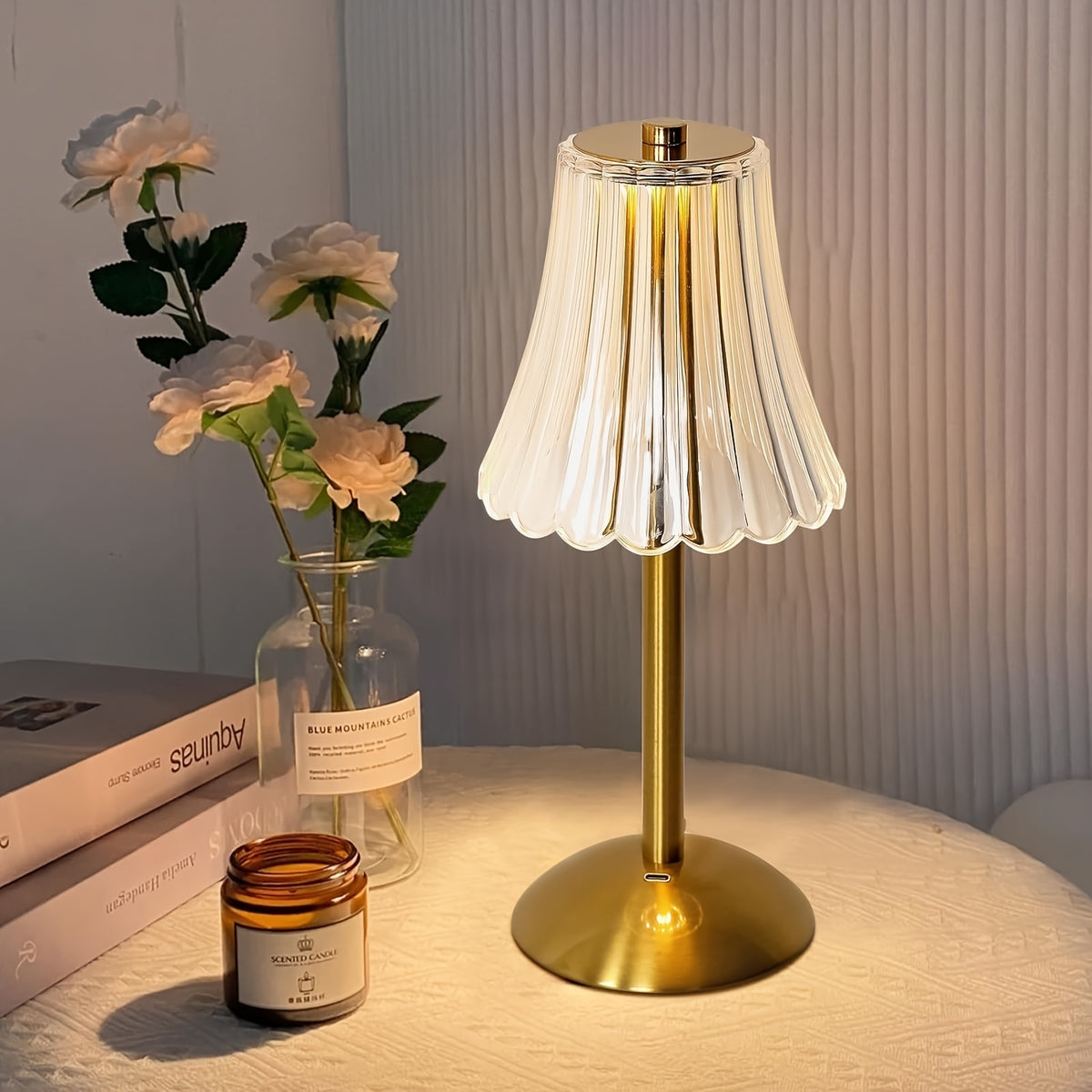 Vintage Crystal LED Table Lamp USB Rechargeable 3-Color Touch Control – Elegant Night Lamp for Bedroom Ambiance, Living Room, Office & Study