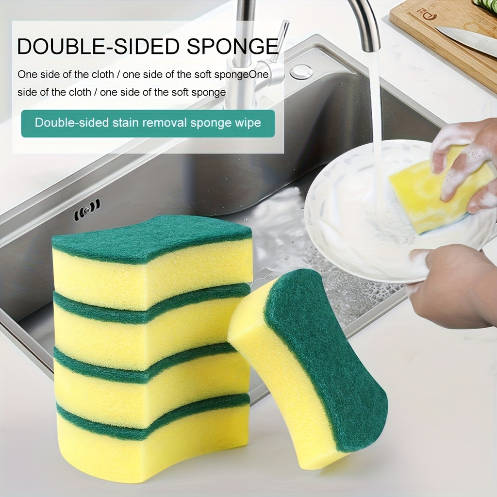 Double-Sided Cleaning Sponges 100 Pack Scratch-Free Super Absorbent Sponge Wipes for Kitchen Bathroom Dishwashing Home Use