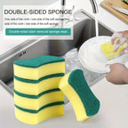 Double-Sided Cleaning Sponges 100 Pack Scratch-Free Super Absorbent Sponge Wipes for Kitchen Bathroom Dishwashing Home Use