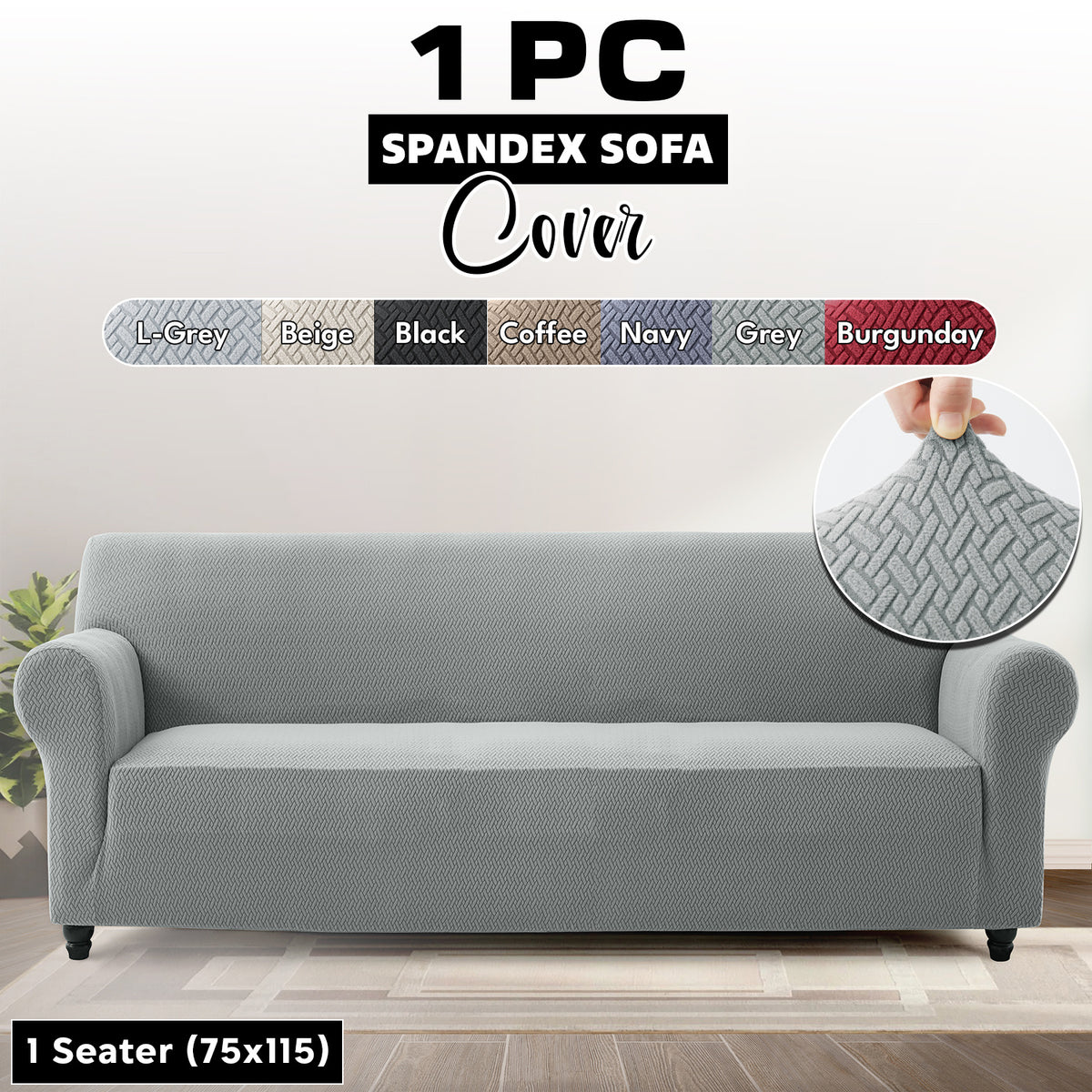 Stretch Spandex Sofa Cover 1 2 3 Seater Elastic Couch Slipcover Anti-Scratch Pet-Friendly Machine Washable Furniture Protector Holiday Gift