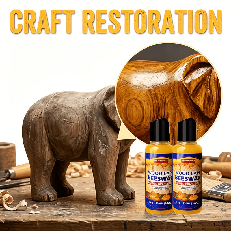 Beeswax Polish Kit 6.76oz with Maintenance Towels Professional Wood Wax Repair Lotion – For Wooden Furniture Floors Guitars Crafts Bracelet Care