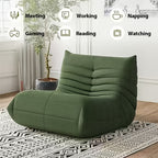 Caterpillar Floor Bean Bag Sofa – Teddy Velvet High-Density Foam Ergonomic Lounge Sofa, 1-2-3 Person, for Living Room Bedroom Game Room, Multiple Colors