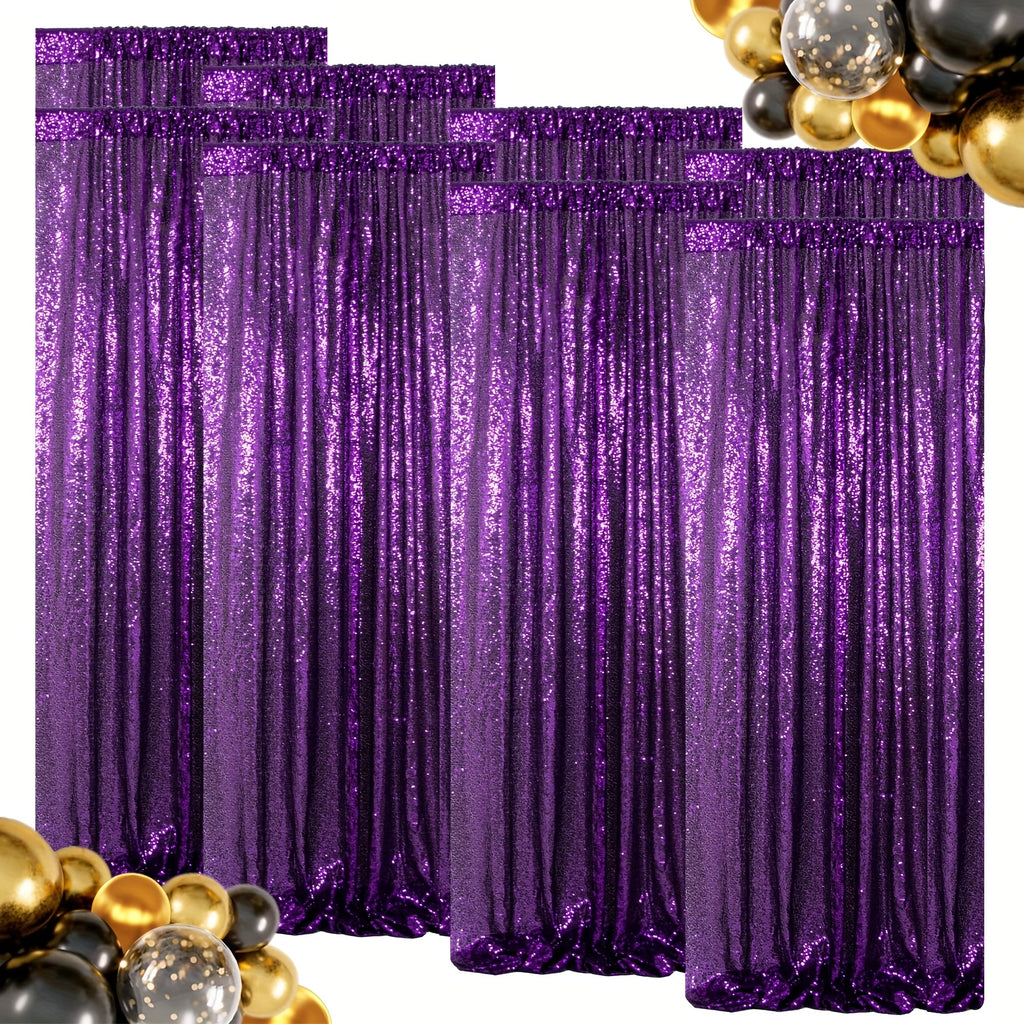Sequin Backdrop Curtains – Glitter Party & Wedding Background Panels, 2ft×8ft per Panel, 4/6/8 Panel Sets, 29 Colors for Birthday, Stage, Bridal & Event Decor