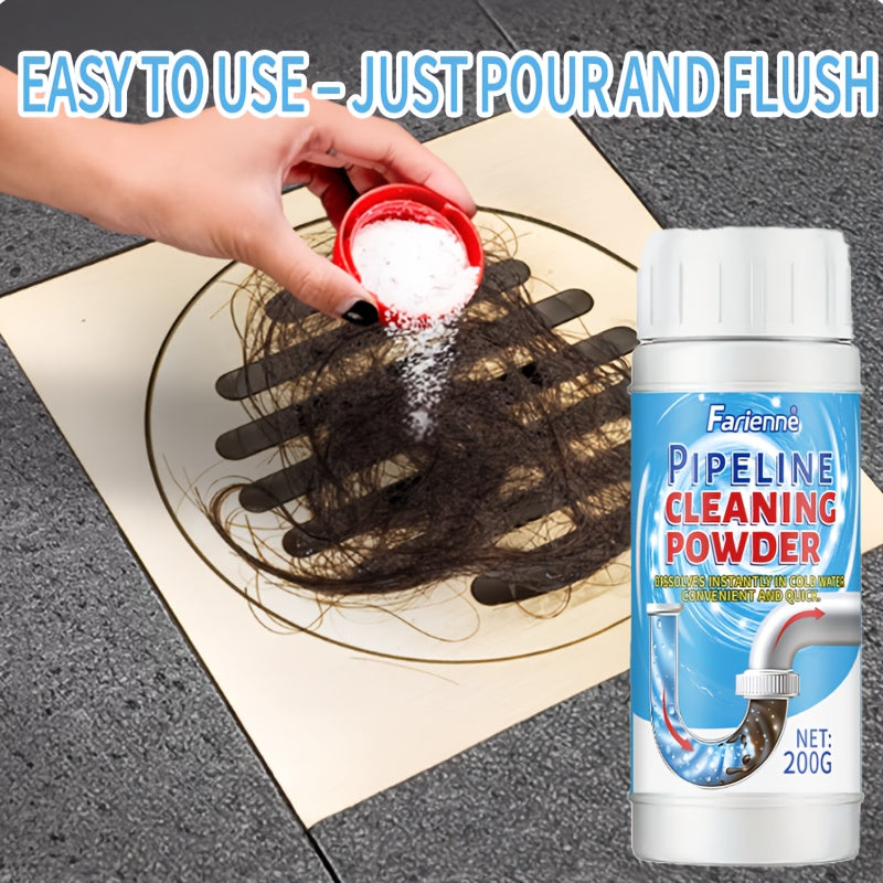 FARIENNE Pipeline Cleaning Genius Drain Cleaner & Clog Remover 200g – Quick-Acting, No Surfactants, for Toilets, Sinks, Tubs, Shower Drains & Kitchen Pipes