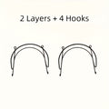 2-Tier Iron Wall-Mounted Bathroom Shelf & Towel Rack with 4 Transparent Hooks, 6-Piece Set – Space-Saving Multi-Functional Wall Storage Organizer, Easy to Install