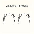 2-Tier Iron Wall-Mounted Bathroom Shelf & Towel Rack with 4 Transparent Hooks, 6-Piece Set – Space-Saving Multi-Functional Wall Storage Organizer, Easy to Install