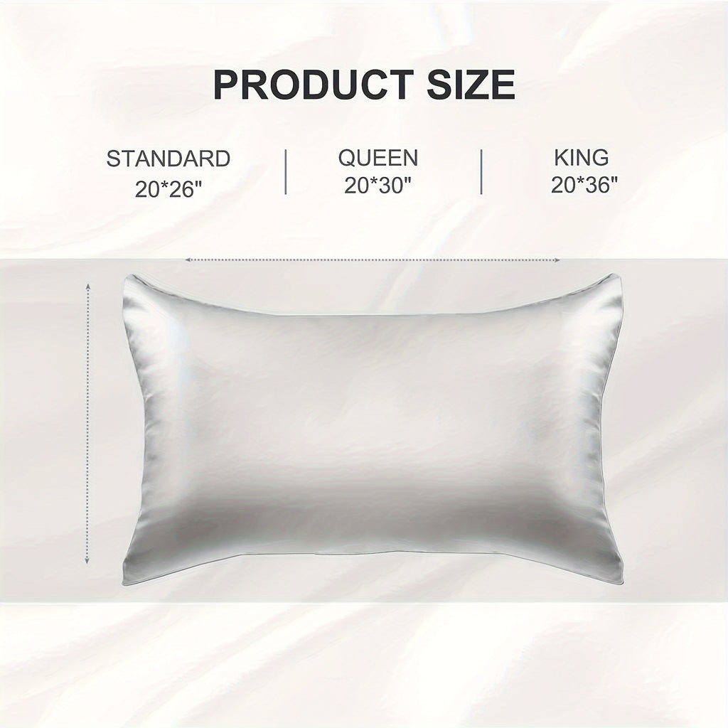 Mulberry Silk Pillowcases 2pcs - 600 Thread Count Solid Color Cooling Pillow Covers with Hidden Zipper for Hair and Skin Care Bedroom Sofa Machine Washable