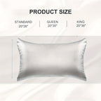 Mulberry Silk Pillowcases 2pcs - 600 Thread Count Solid Color Cooling Pillow Covers with Hidden Zipper for Hair and Skin Care Bedroom Sofa Machine Washable