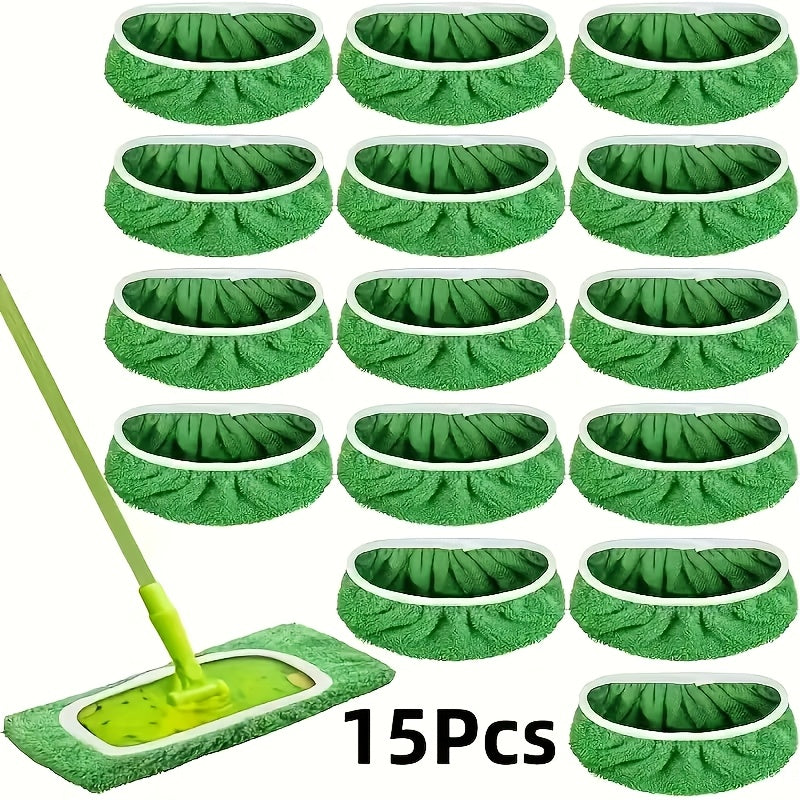 Microfiber Mop Pads 15 Pack Compatible with Swiffer Sweeper Reusable Washable Wet Dry Mopping Cloths Refill for Hardwood Tile Vinyl Floors