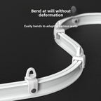 Flexible Bendable Curtain Track Rail System with Metal Hooks – Adjustable Window & Shower Curtain Rod for Bedroom & Bathroom | White | 4 Sizes