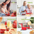 Apple Peeler Corer Slicer Spiralizer 5-in-1 Heavy Duty Cast Iron with Suction Base – Fruit & Vegetable Peeler for Apples, Potatoes & Pears, Pie Making & Thanksgiving Baking Tool