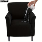 Elastic Stretch Armchair Sofa Cover, Corn Velvet Knit Non-Slip Solid Color Sofa Slipcover Protective Cover for Small Single Armrest Chair Living Room Pet-Friendly