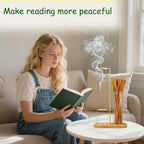 4-Piece Minimalist Glass Incense Holder Set with Wooden Base – Transparent Zen Style Ash Catcher for Yoga, Meditation & Home Decor