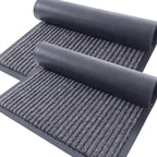 Welcome Door Mat 2-Pack Indoor Outdoor Entryway Mat Low Profile Polyester – Front Door, Patio, Porch & Mudroom Doormat – 3 Sizes & 3 Colors Available