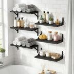 Farmhouse Floating Wall Shelves 3/6pcs Heavy Duty Long Ledge Shelf Set for Bedroom, Bathroom, Living Room & Kitchen Decor, Wall Mounted Storage Shelving for Home Organization