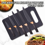 19-Piece Kitchen Knife & Utensil Set with Block – Silicone Cooking Tools, Wooden Handles, Stainless Steel Knives, Cutting Board & Scissors | All-in-One Kitchen Starter Set for Home, Dorm & Housewarming Gift