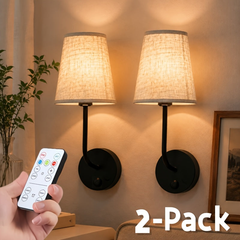 Touch Dimmable LED Wall Sconce with Remote USB Battery Backup 3 Color Temperatures Timer for Bedroom Living Room Hallway Low Voltage