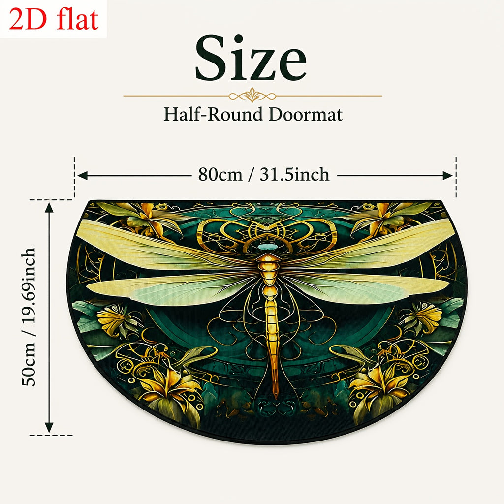 Retro Dragonfly Print Flat Washable Door Mat – Indoor & Outdoor Floor Rug for Entrance, Bathroom, Living Room & Laundry | 19”x31” (50×80cm)