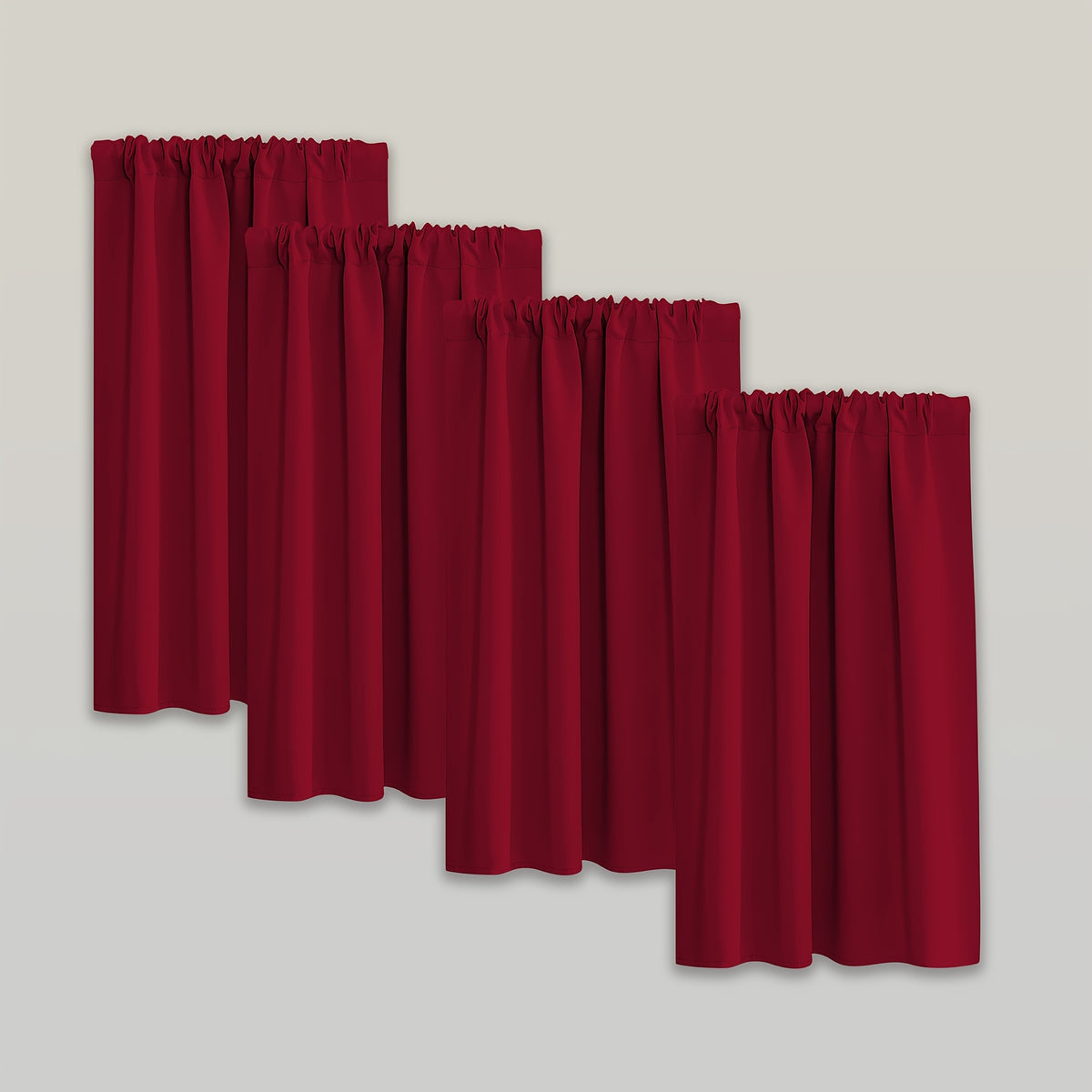 Blackout Curtains Rod Pocket 4 Panels - Thermal Insulated Room Darkening Noise Reducing Matte Drapes for Bedroom Living Room Office, 9 Colors 11 Sizes