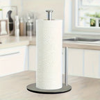 Stainless Steel Paper Towel Holder with Weighted Base – Heavy Duty Countertop Organizer Space Saving Modern Kitchen Essential – Black Silver Gold