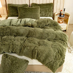Plush Duvet Cover Set 3 Piece Ultra-Soft Warm Comforter Cover Twin Full Queen King 8 Colors for Bedroom Guest Room Dorm