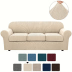 Grid Pattern Elastic Sofa Cover – Anti-Slip Full Coverage Stretchable Sofa Protector Machine Washable Classic Design for Living Room Bedroom Office