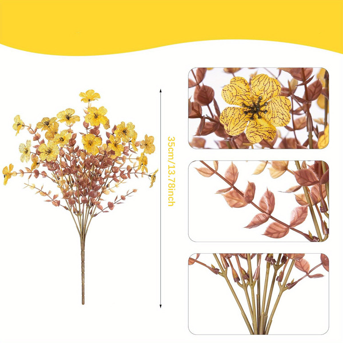 Fall Artificial Flowers 10pcs Mixed Color Autumn Floral Stems Fake Flowers for Vase Thanksgiving Table Centerpiece Home Decor Arrangement