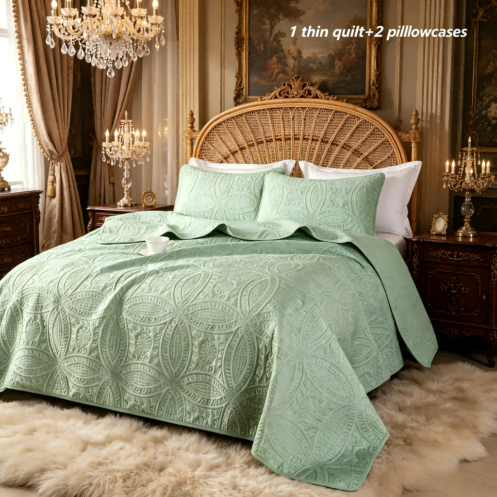 Quilted Bedspread Set Lightweight Cooling Coverlet with Pillow Shams Twin Queen King Soft Breathable Summer Bedding Set Machine Washable