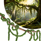 Artificial Moss Vine Decorative Greenery – 5ft 10ft 16ft Fake Vines for Wall Decoration, Wedding Backdrop, Fence, Garden, Christmas & Party Decor