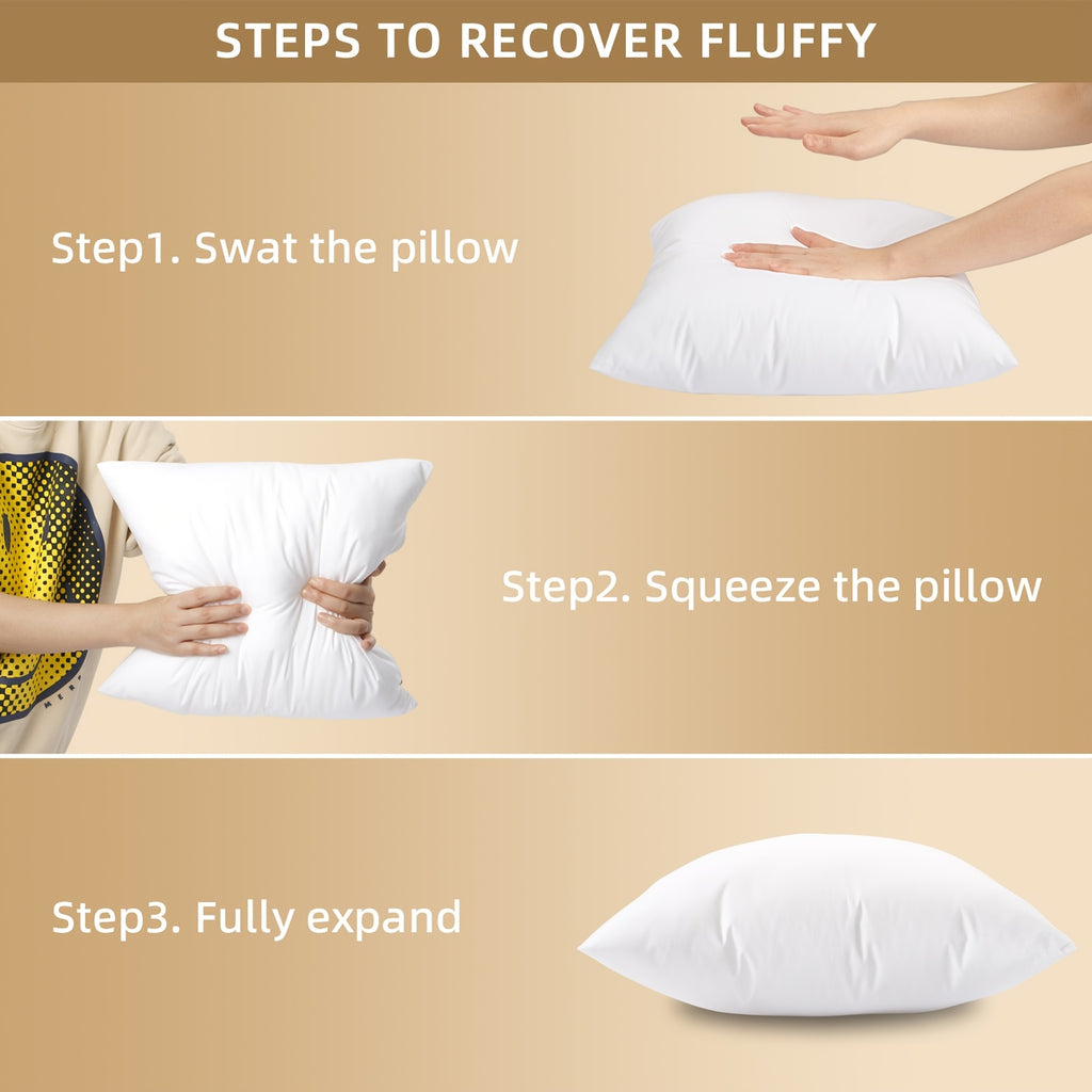 4-Pack 18x18 Pillow Inserts Waterproof Square Stuffer Pillow Form Hug Pillow Core for Living Room Bedroom Patio Sofa Indoor Outdoor