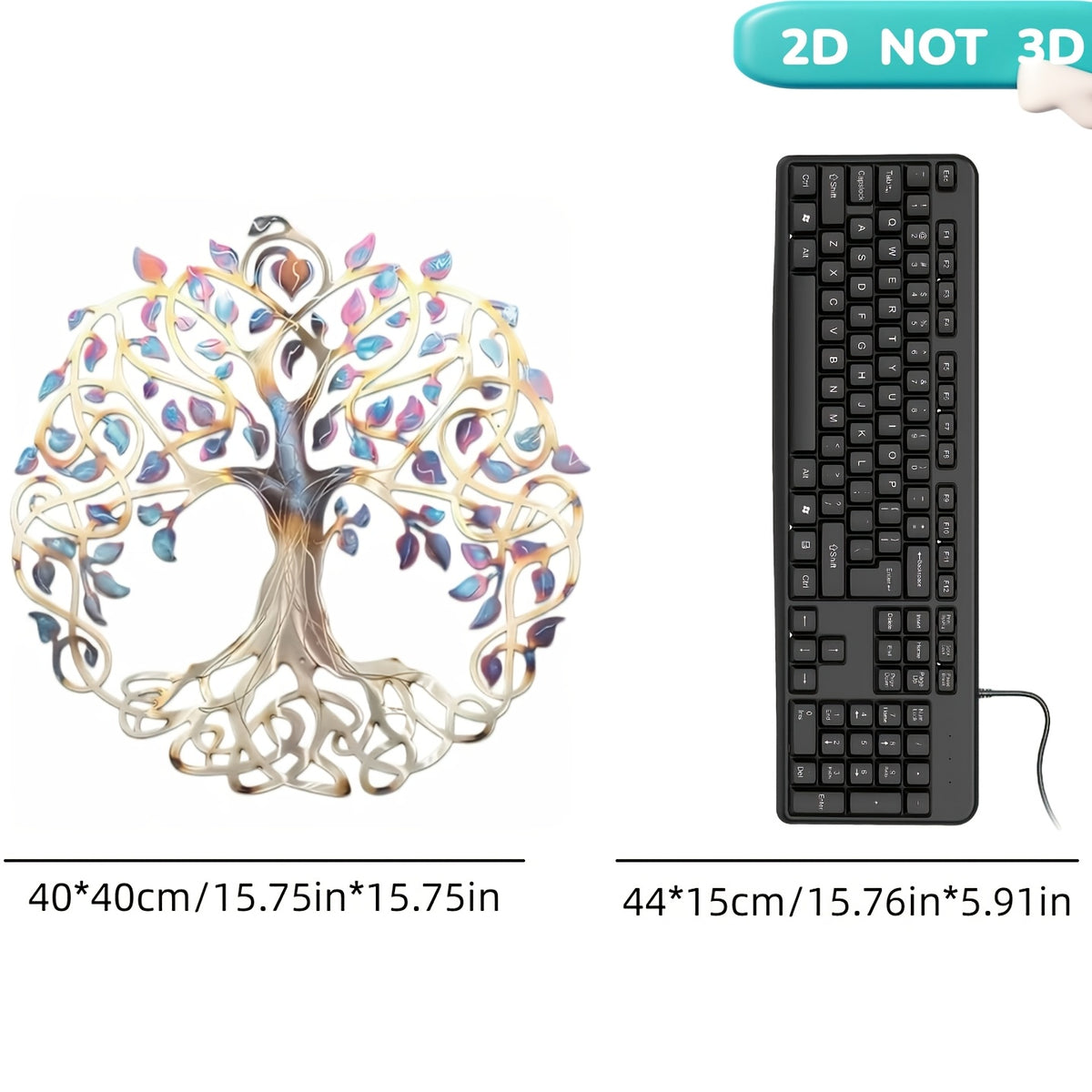 Tree of Life Metal Wall Sculpture – Colorful Multicolor Branches Wall Hanging Art for Indoor & Outdoor Farmhouse, Living Room & Garden Decor