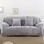 Plush Sofa Slipcover Stretch Thick Couch Cover - Soft Velvet Furniture Protector for Chair Loveseat 3 4 Seater, Anti-Slip Elastic Wrap, Machine Washable, 6 Colors for Living Room