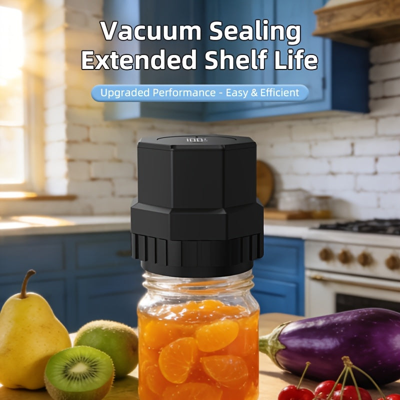 Electric Mason Jar Sealer One-Touch – Wide & Narrow Mouth Compatible, Heavy-Duty Vacuum Seal for Food Preservation | Black & White | Nuvia Haven