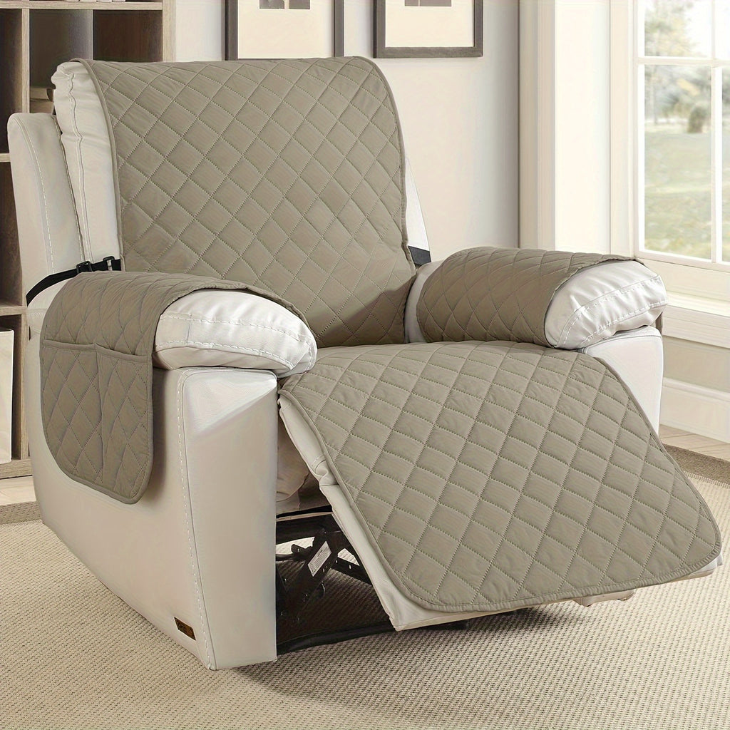 Recliner Chair Cover Non-Slip Pet-Friendly Integrated Furniture Protector Slipcover for Armchair Single Sofa Easy Install Machine Washable for Dogs Cats Living Room