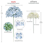 Silky Hydrangea Artificial Flowers 20/40 Pack, 16.2 Inch Blue & White – Outdoor Faux Hydrangea Stems for Wedding, Garden, Home Party, Exhibition & Christmas Decorations