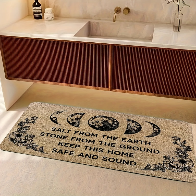 Halloween Witch Doormat Non-Slip Polyester Indoor Outdoor Floor Mat - Spooky Funny Witch Print for Front Door Entryway Porch, Halloween Home Decoration & Gift Idea